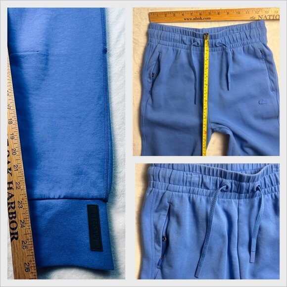 Lacoste Mens Joggers Blue Size 34 Sweatpants Logo Cuffed High-End Loungewear - Picture 14 of 15
